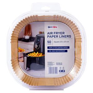PnP Square Air Fryer Paper Liners 20cm 50 Pack